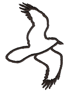 Raven Flying - Outline 2 Embroidery Design by Artistic Embroidery
