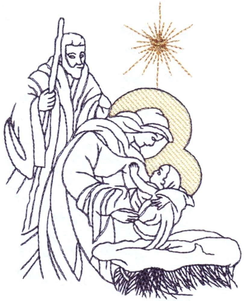 Nativity Hand Embroidery Patterns Free