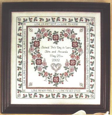 Cross My Heart Wedding Sampler - Cross Stitch Pattern - 123Stitch.com