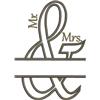 Mr. & Mrs. Ampersand Wedding Applique (Larger)