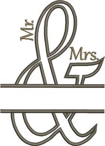 Mr. & Mrs. Ampersand Wedding Applique / Large