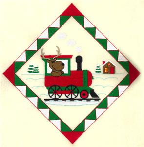 Reindeer Christmas Train Potholder
