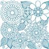 Bluework Floral Quilt Block 1 (Xlarge)