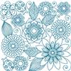 Bluework Floral Quilt Block 3 (Xlarge)