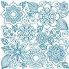 Bluework Floral Quilt Block 4 (Xlarge)