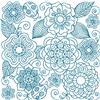 Bluework Floral Quilt Block 5 (Xlarge)