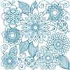 Bluework Floral Quilt Block 6 (Xlarge)