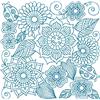 Bluework Floral Quilt Block 7 (Xlarge)