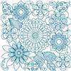 Bluework Floral Quilt Block 9 (Xlarge)