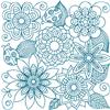 Bluework Floral Quilt Block 10 (Xlarge)