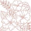 Redwork Summer Flowers 10 (Xlarge)
