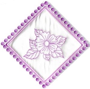 Diamond Applique with Flower and Dot Edges