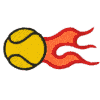 Tennis Ball #18 w/Flames