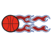 Basketball #34 w/flames