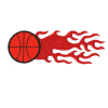 Basketball #37 w/solid flames