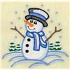 Vintage Snowman with Pine Trees