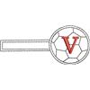 Soccerball Keyfob Letter V