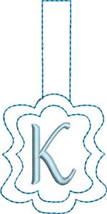 Monogrammed Keyfob Letter K