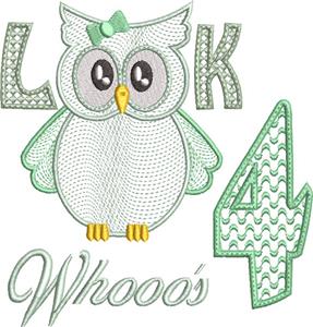 Owl Birthday Milestone 4, Girl Design (Larger)