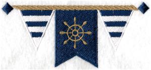 Nautical Banner 3 w/ Ships Wheel