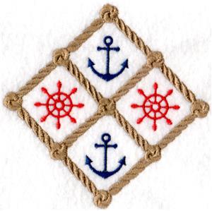 Nautical Rope Diamond 2 (Anchor & Ships Wheel)