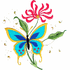 Butterfly Flower & Swirls