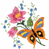 Butterfly with Flowers