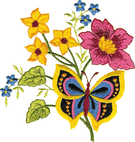Butterfly & Variety Flowers (small)