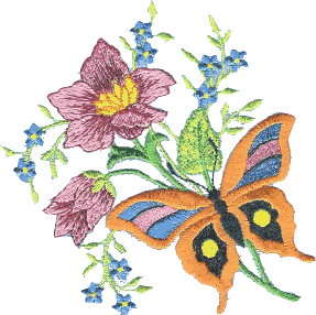 Butterfly with Flowers (small)