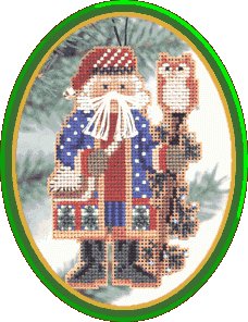 Mill Hill Northwoods Santa Bead Kits, 1999 / Juniper Branch Santa