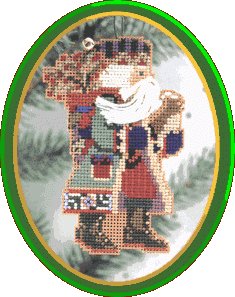 Mill Hill Northwoods Santa Bead Kits, 1999 / Holly Berries Santa