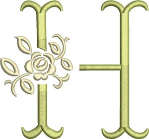 Tuscan Rose Monogram 3 inch H