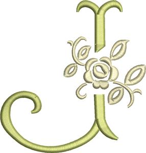 Tuscan Rose Monogram 3 inch J