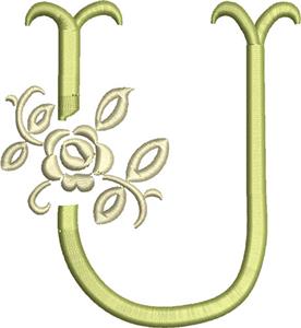 Tuscan Rose Monogram 3 inch U