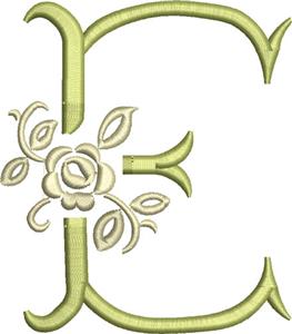Tuscan Rose Monogram 4 inch E