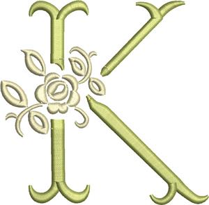 Tuscan Rose Monogram 4 inch K