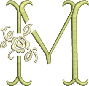 Tuscan Rose Monogram 4 inch M
