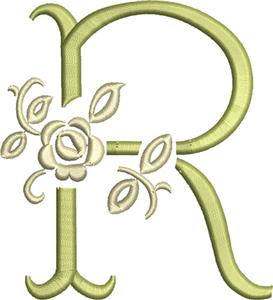 Tuscan Rose Monogram 4 inch R