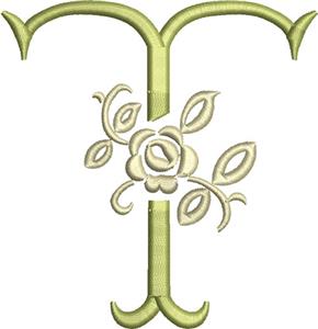 Tuscan Rose Monogram 4 inch T