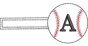 Baseball Monogrammed Keyfob Letter A