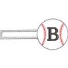 Baseball Monogrammed Keyfob Letter B