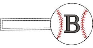 Baseball Monogrammed Keyfob Letter B