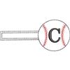 Baseball Monogrammed Keyfob Letter C
