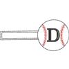 Baseball Monogrammed Keyfob Letter D