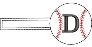 Baseball Monogrammed Keyfob Letter D