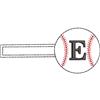 Baseball Monogrammed Keyfob Letter E