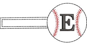 Baseball Monogrammed Keyfob Letter E