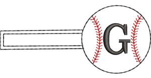 Baseball Monogrammed Keyfob Letter G