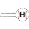 Baseball Monogrammed Keyfob Letter H
