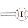 Baseball Monogrammed Keyfob Letter I